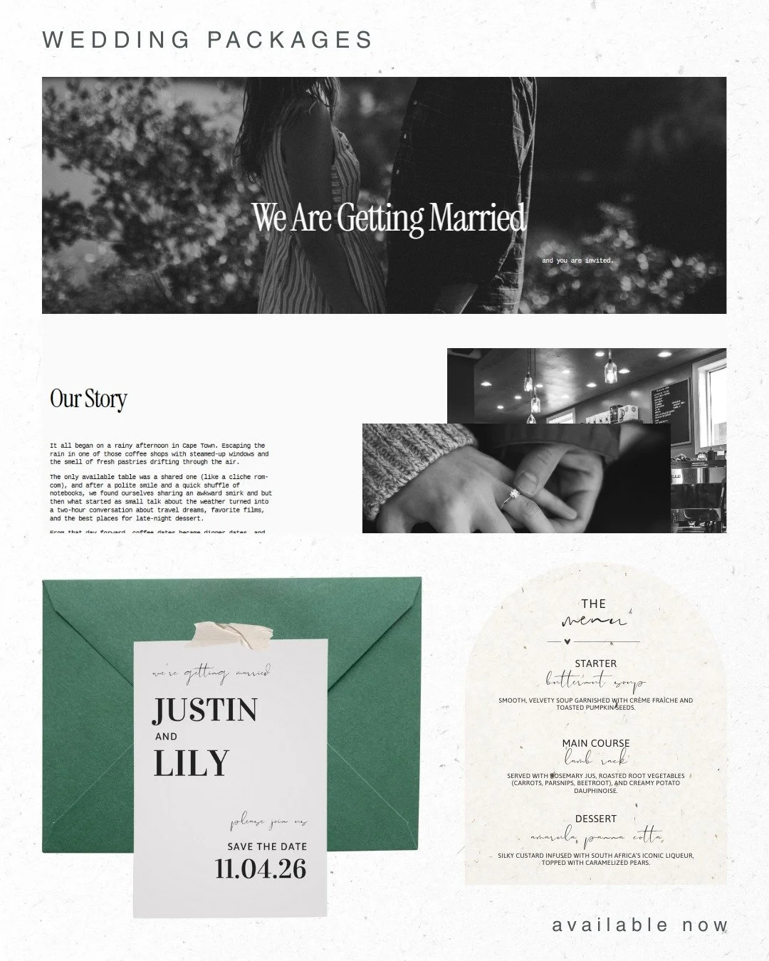 AND it is here, Studio Nomu&rsquo;s wedding packages have officially launched and the excitement is real!

If you are thinking custom stationary, we got you. ✔️

If you are thinking wedding website, we got you. ✔️

If you are thinking "I wish I 