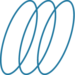 A simple line drawing of a coiled spring or spiral shaped object.