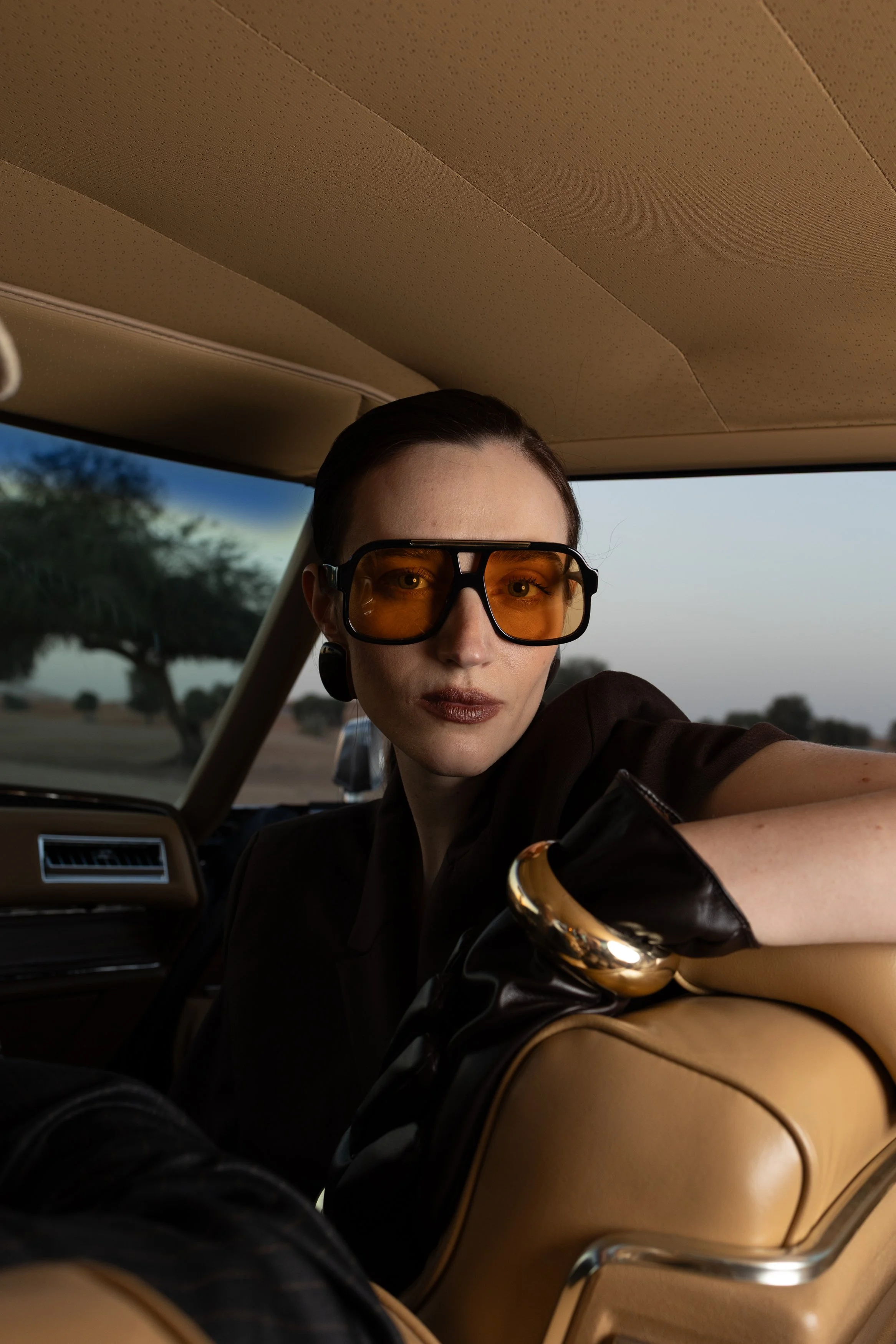 CASINO INSPIRED AVIATOR SUNGLASSES HAVANA LIGHT X ORANGE TANGIERS