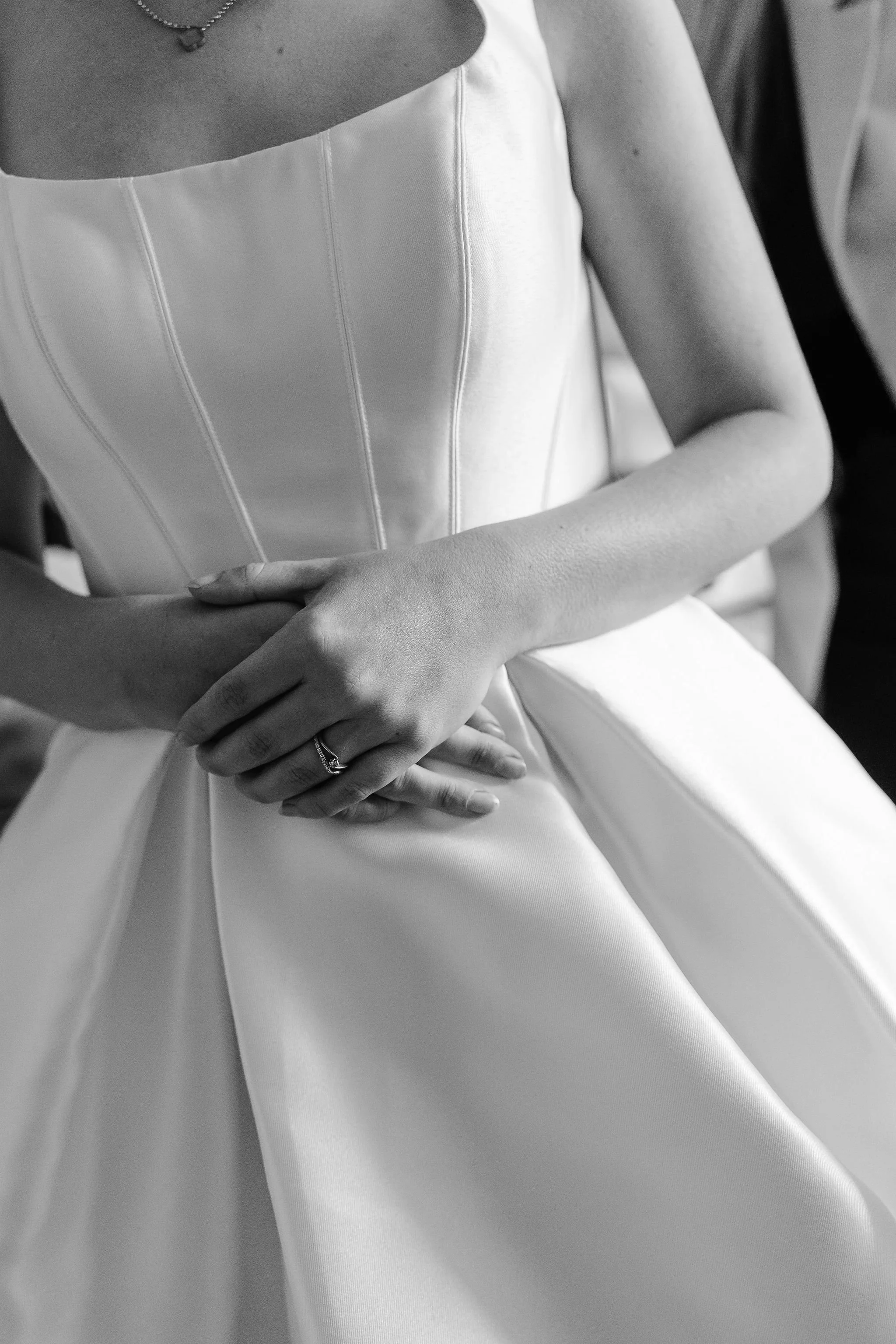 Close up of a bride in beautiful Wedding Dress