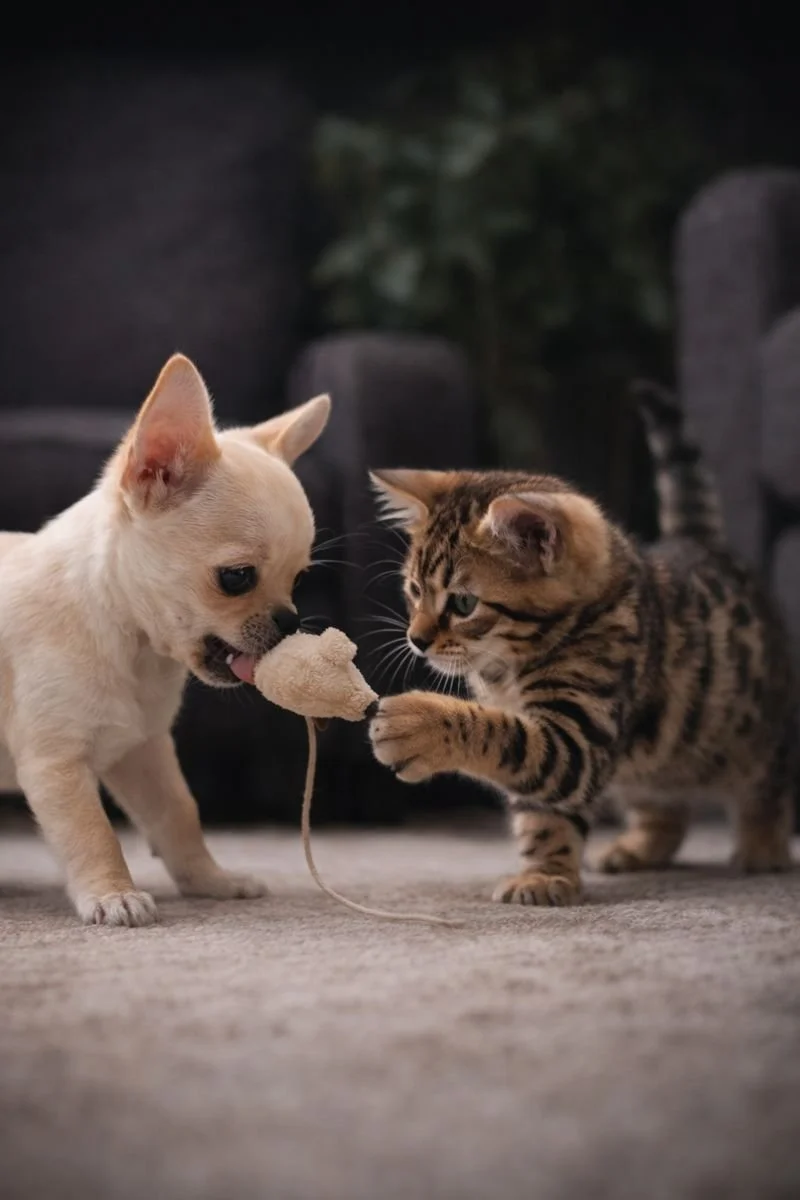 cuccioli che crescono in ambiente sano