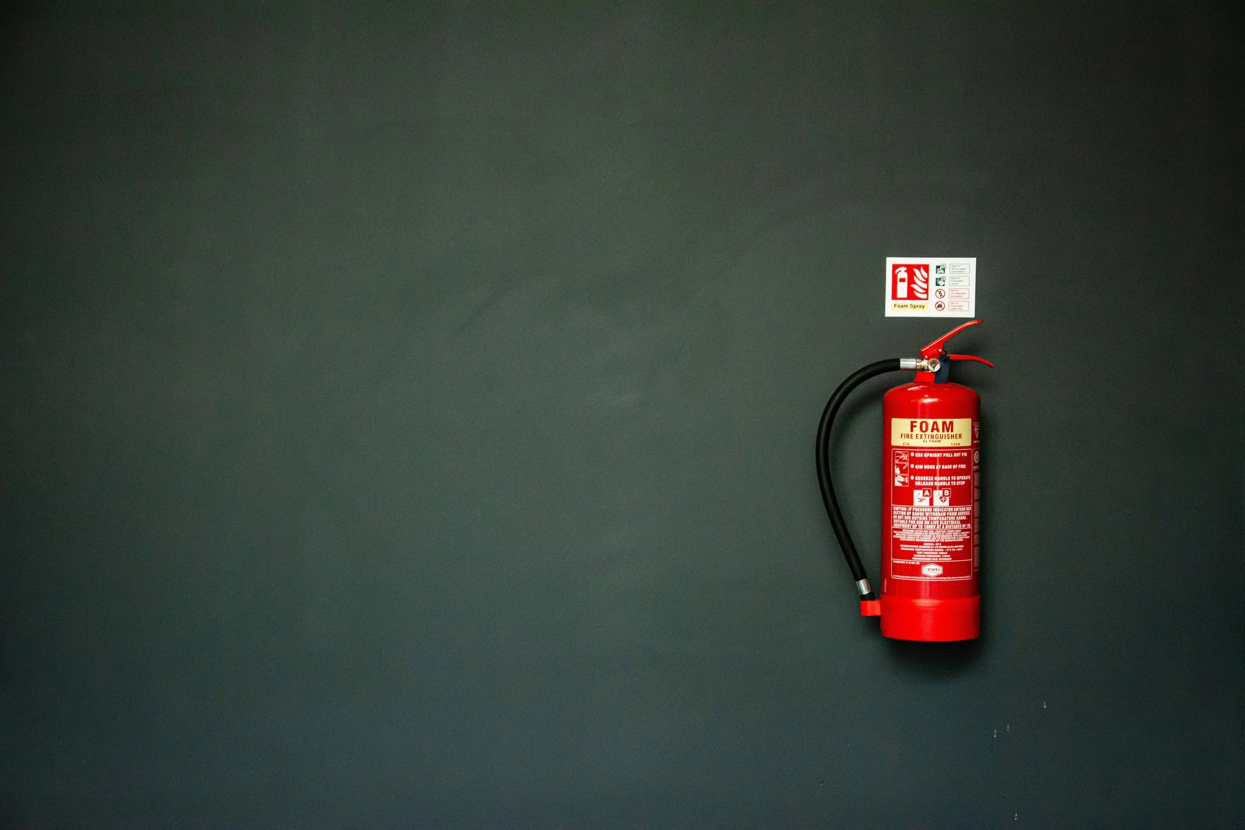 Mounted fire extinguisher