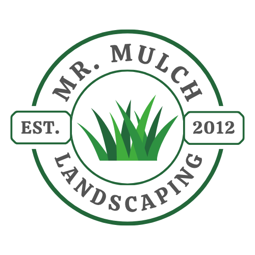 Logo for Mr. Murch Landscaping featuring a central green grass graphic within a circular border. The border contains the text "MR. MURCH" at the top, "LANDSCAPING" at the bottom, and a banner across the middle with "EST. 2012".