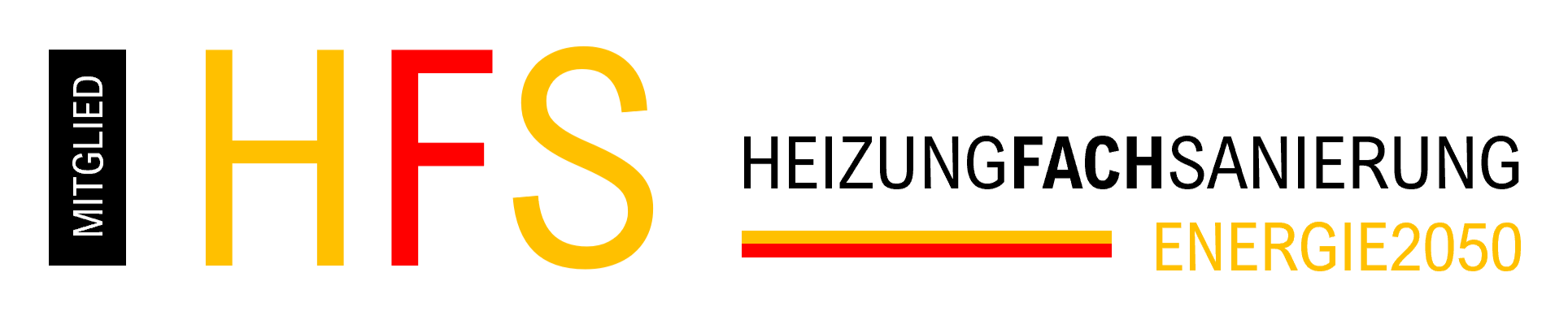 Grafik mit Text: "MITGLIED HES ENERGIE2050" in den Farben Schwarz, Rot, Gelb.