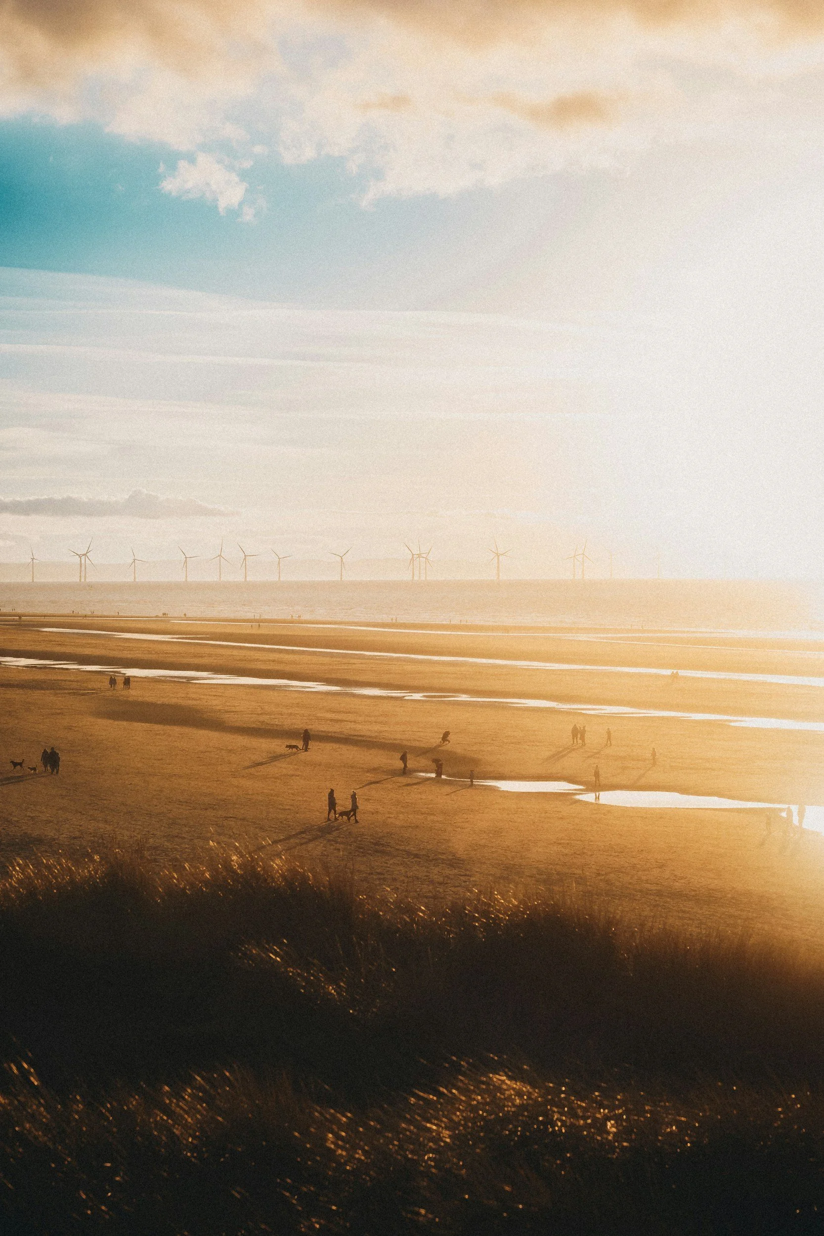 Crosby beach before sunset