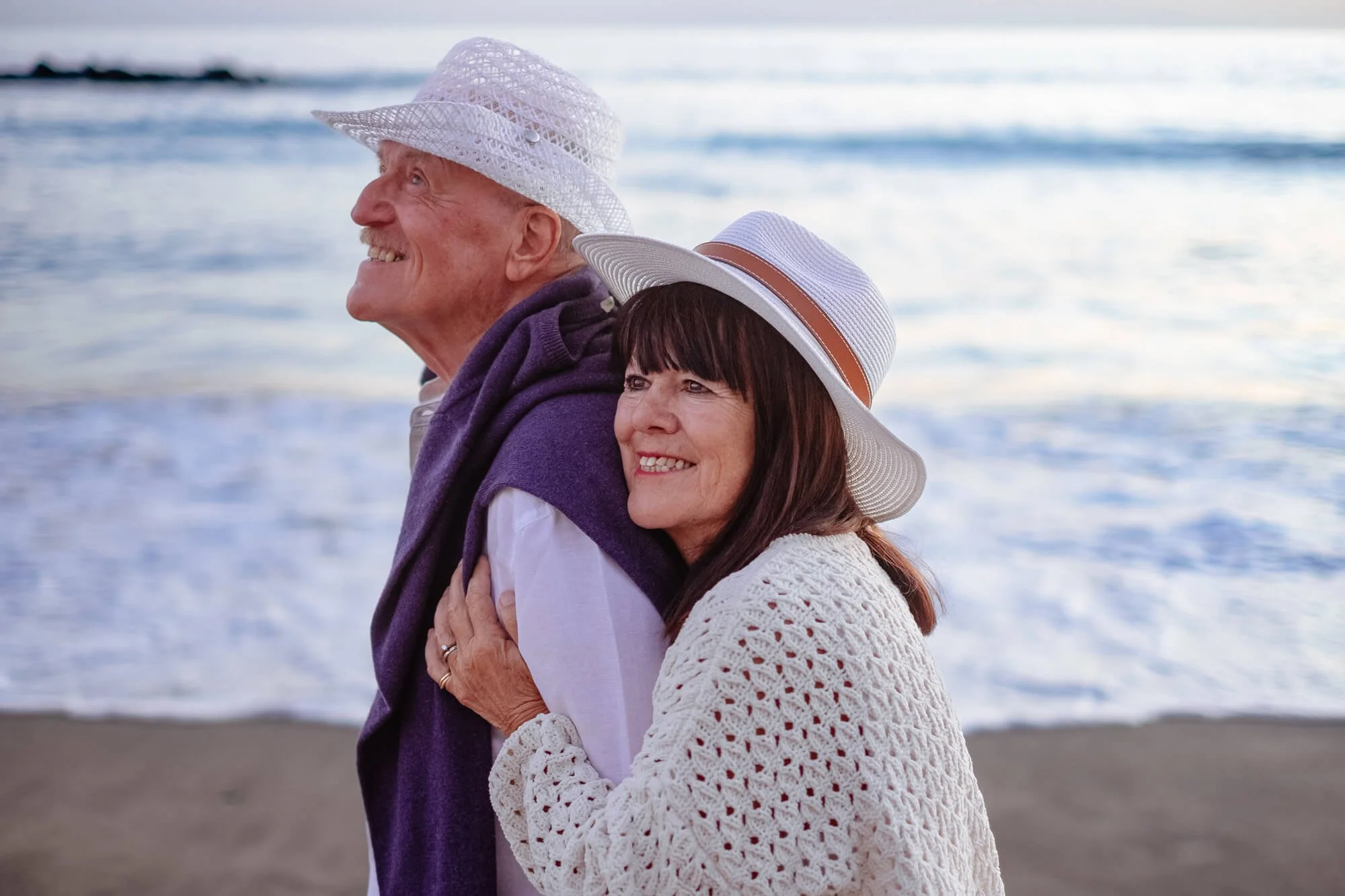 Retired couple smiling