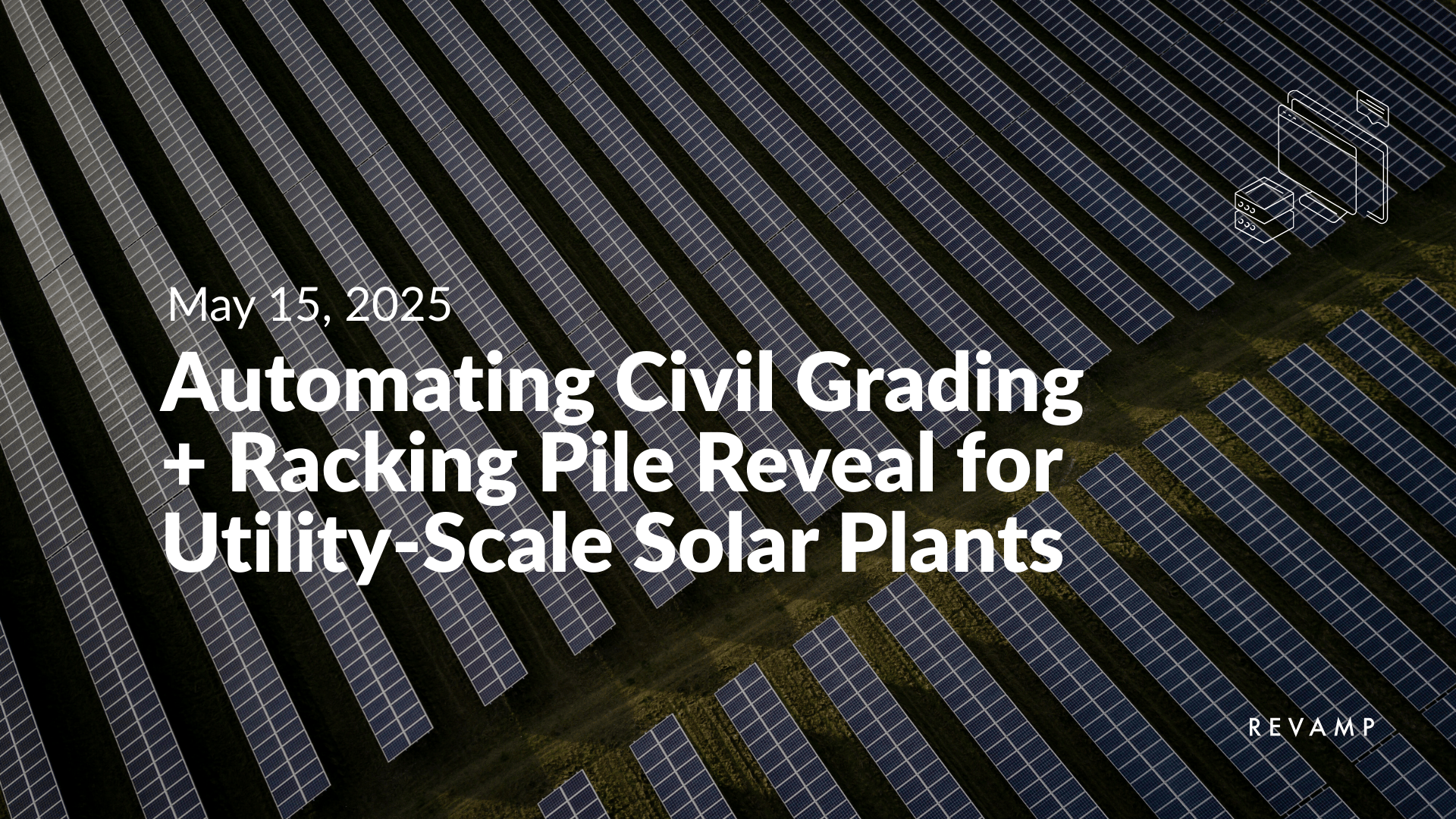 Aerial view of a solar farm with numerous solar panels aligned in rows on grassy fields.
