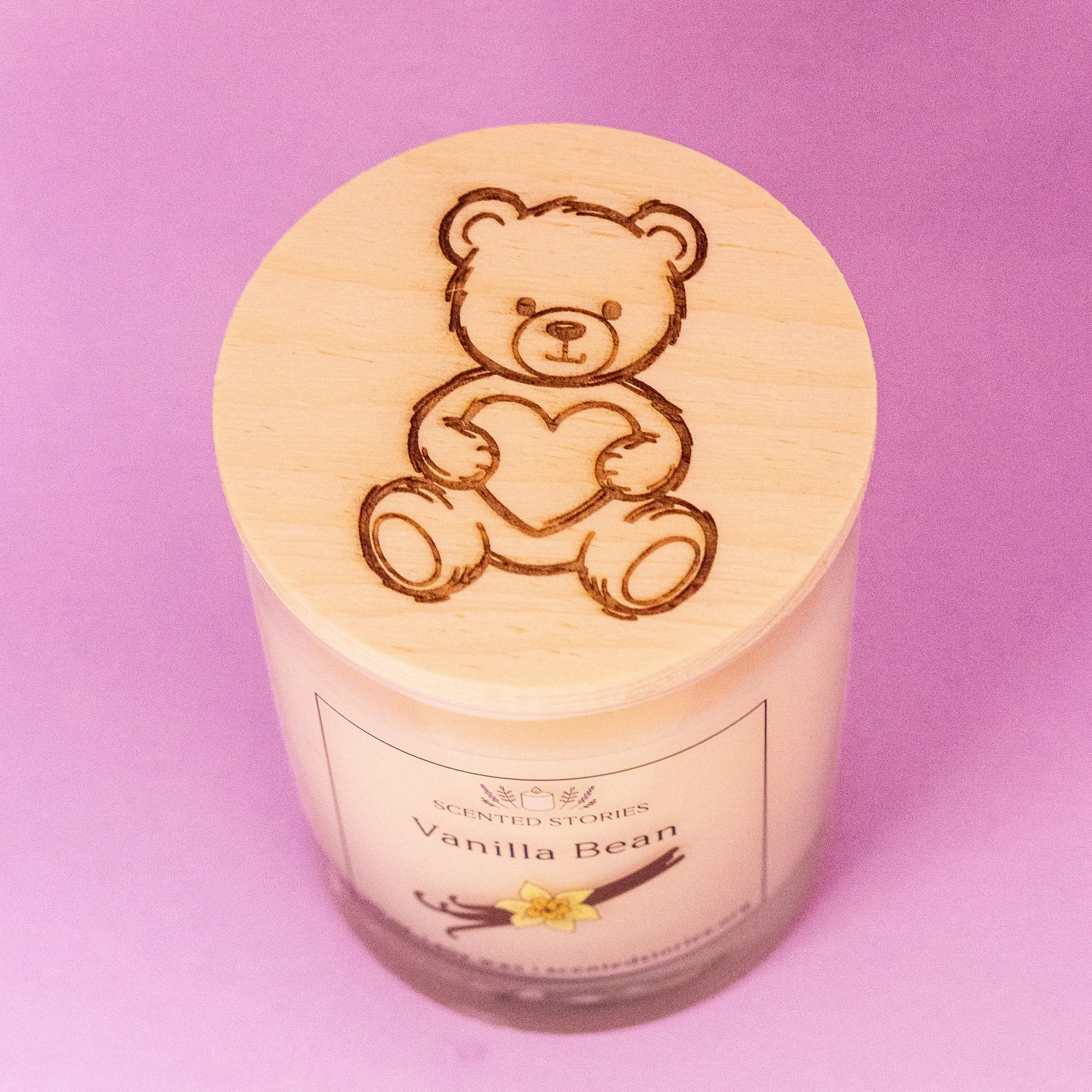 Engraved Teddy Bear Candle