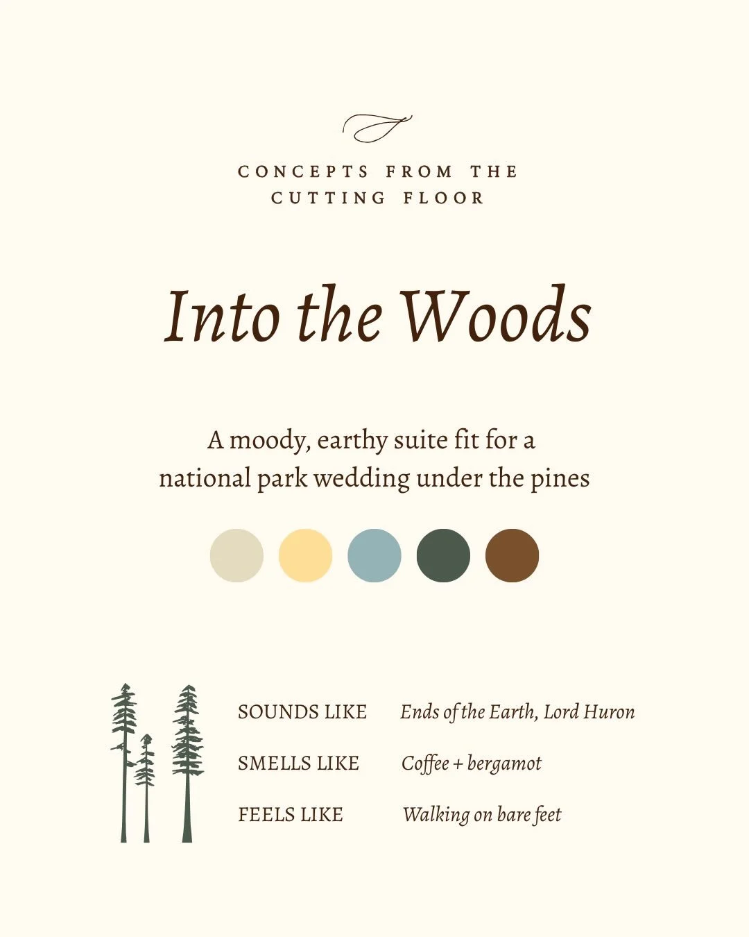 There&rsquo;s no shortage of inspiration when designing for a wedding in the woods. We loved this concept, but eventually took a different path that captured more of this couple&rsquo;s bright and playful side 🚲🌸

#californiawedding #woodlandweddin