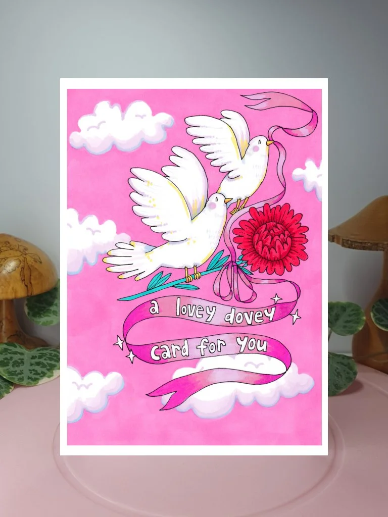 Lovey Dovey A6 greeting card