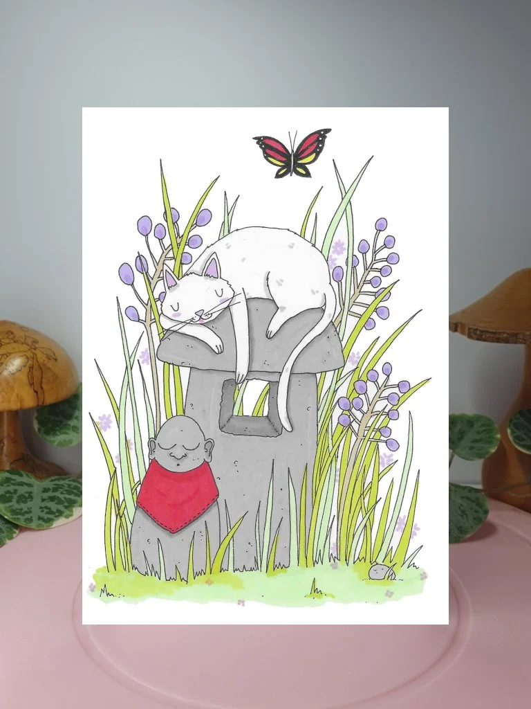 Sleeping Cat A6 greeting card