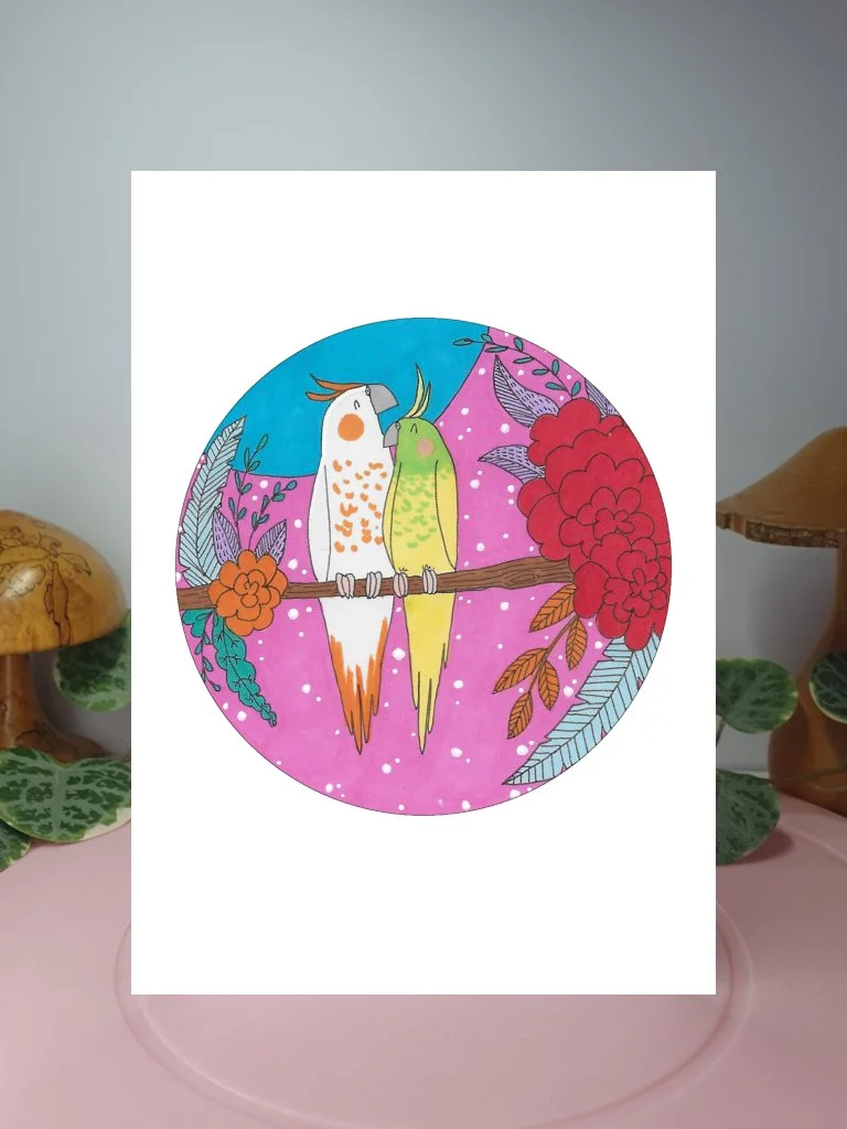 Parrots A6 greeting card