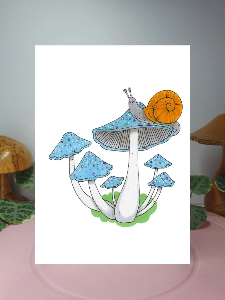 Mushrooms A6 greeting card