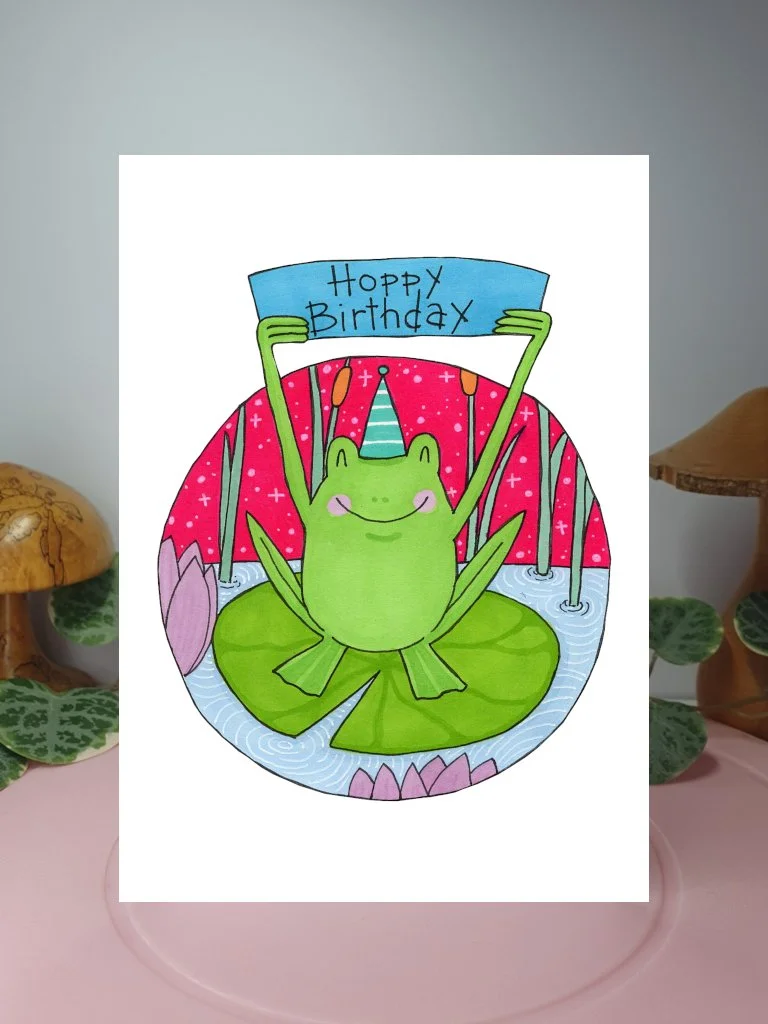 Hoppy birthday A6 greeting card
