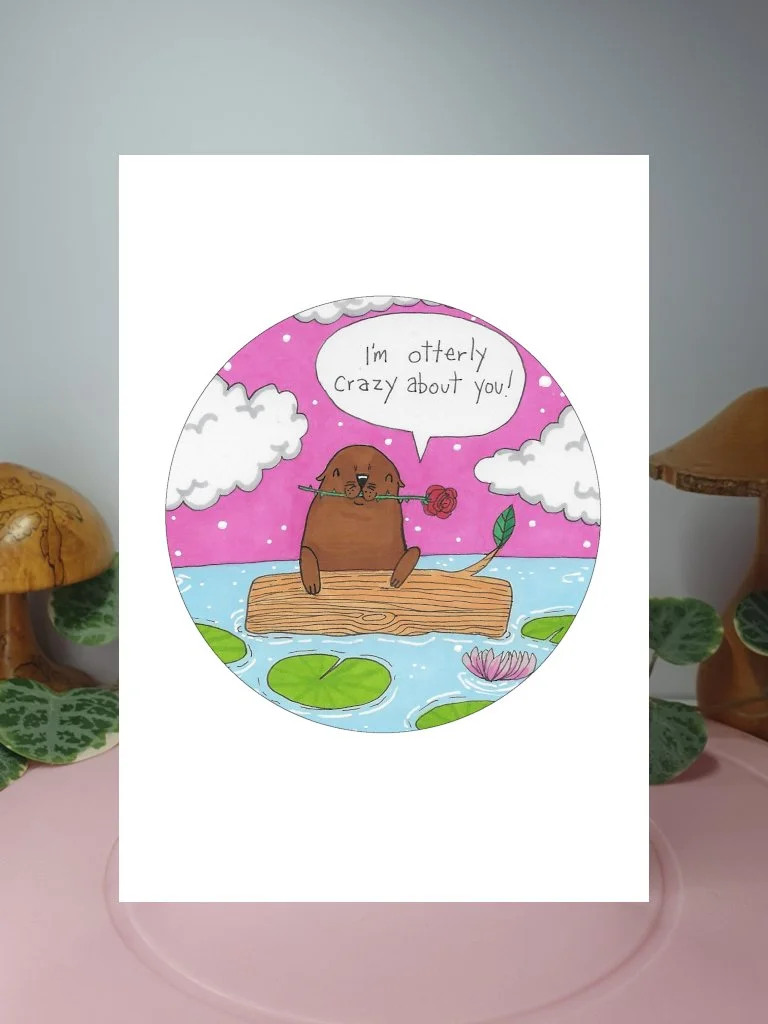 I Otterly Love You A6 greeting card