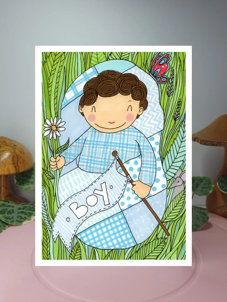 New Baby Boy A6 greeting card