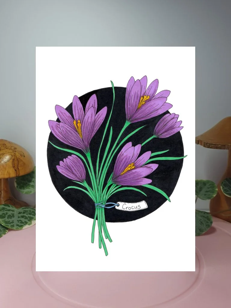 Crocus A6 greeting card