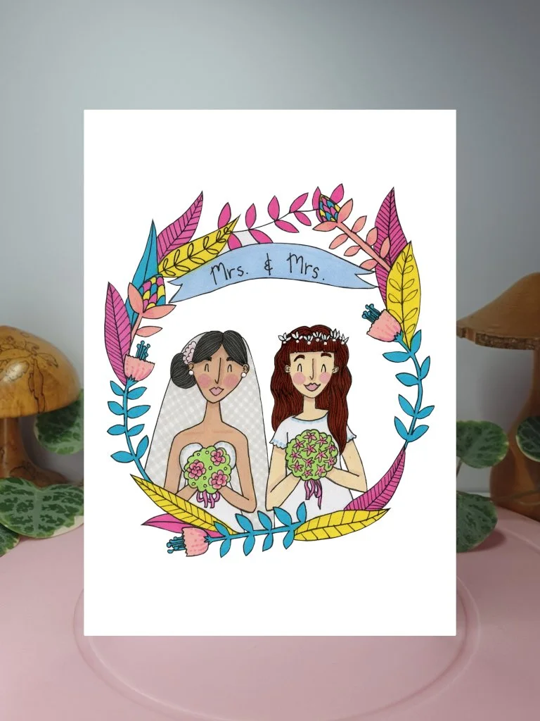 Mrs and Mrs A6 greeting card