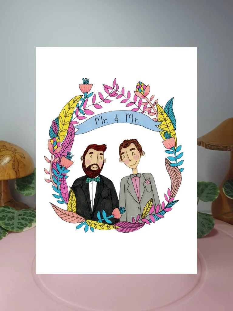 Mr and Mr A6 greeting card