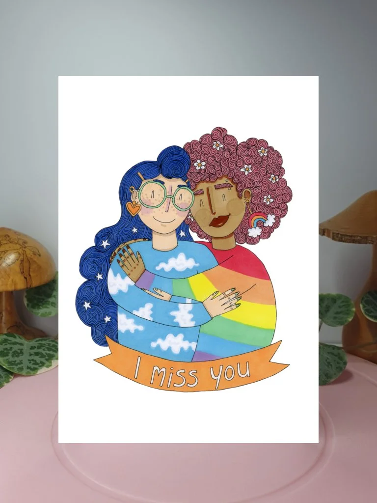 I Miss You A6 greeting card