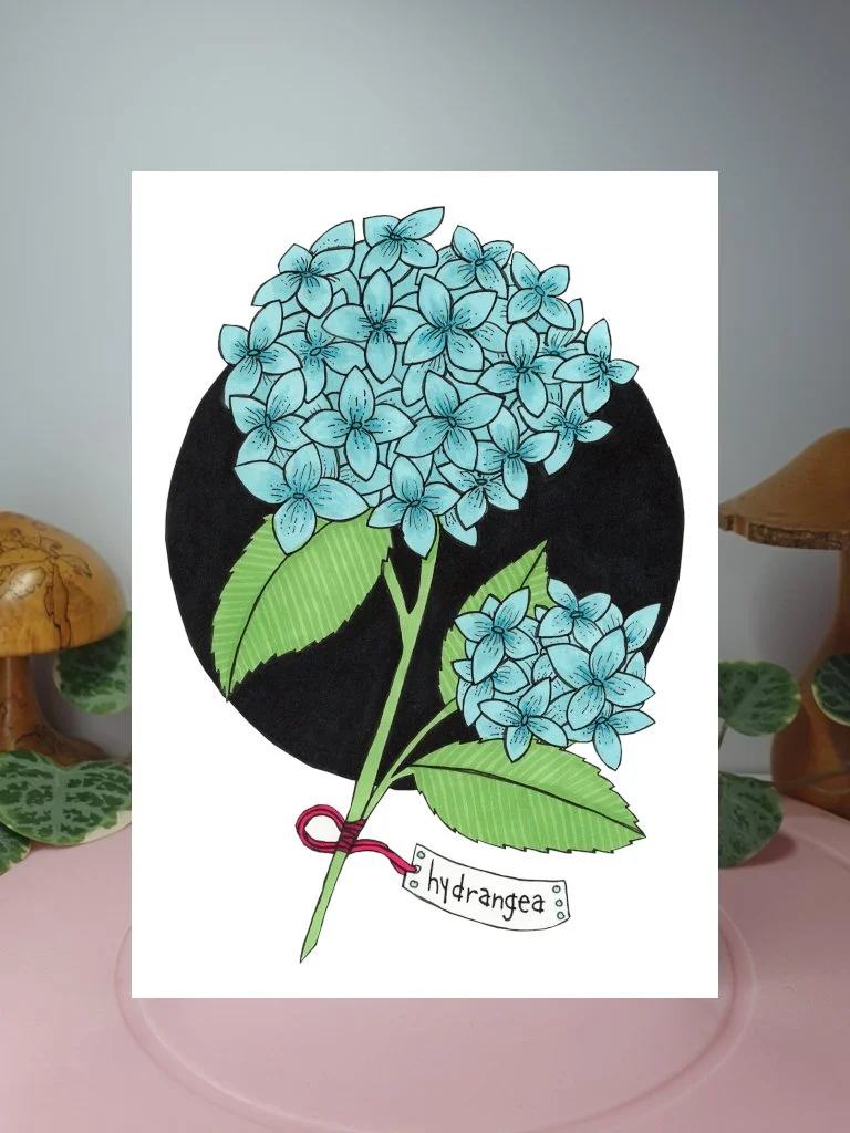 Hydrangea A6 greeting card