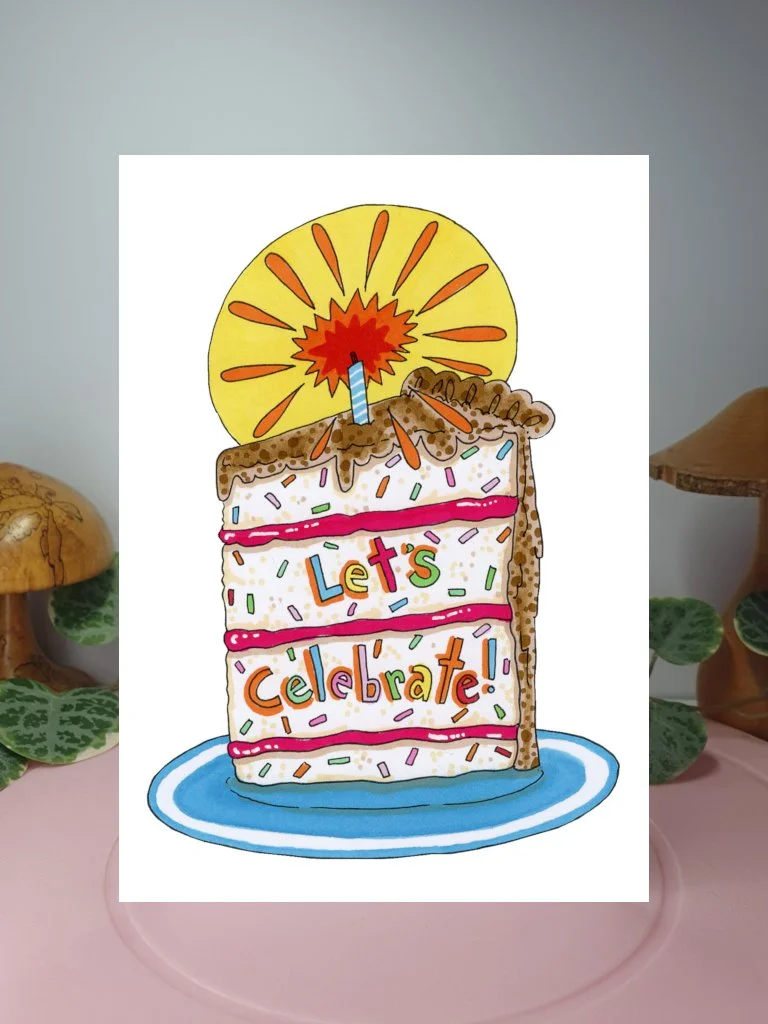 Let's Celebrate birthday A6 greeting card