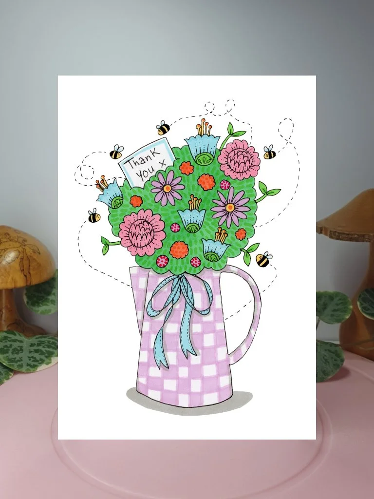 Thank You Vase A6 greeting card