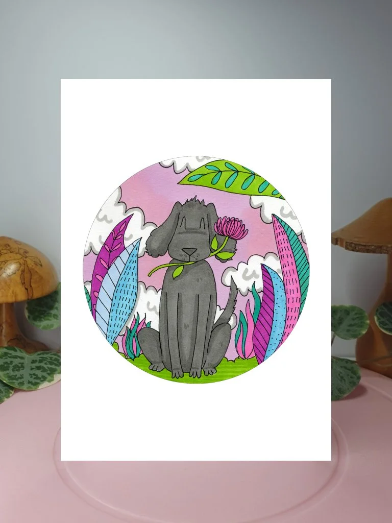 Olive the Dog A6 greeting card