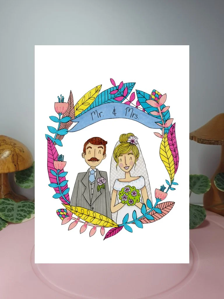 Mr and Mrs A6 greeting card