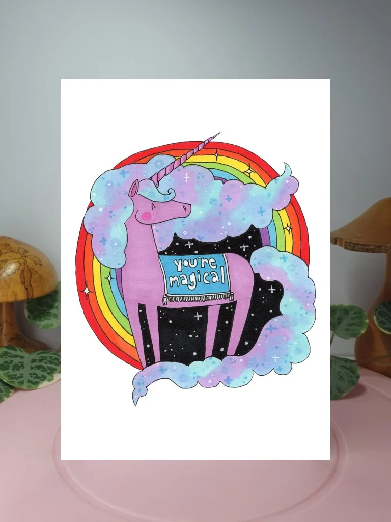 Unicorn A6 greeting card