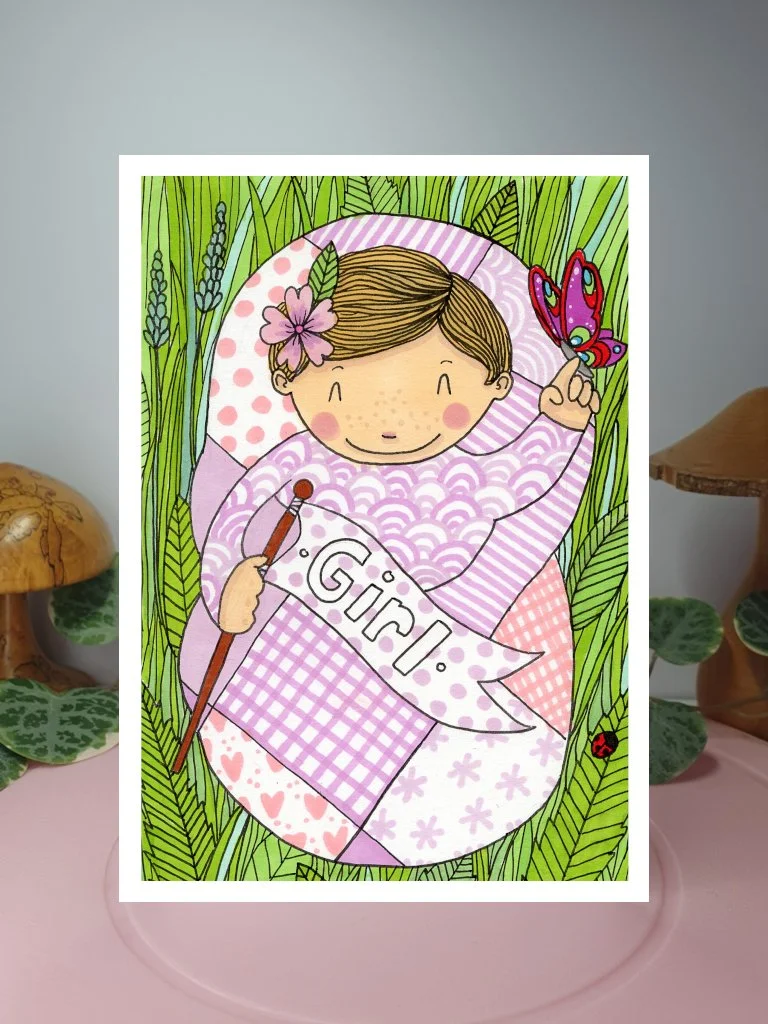 New Baby Girl A6 greeting card