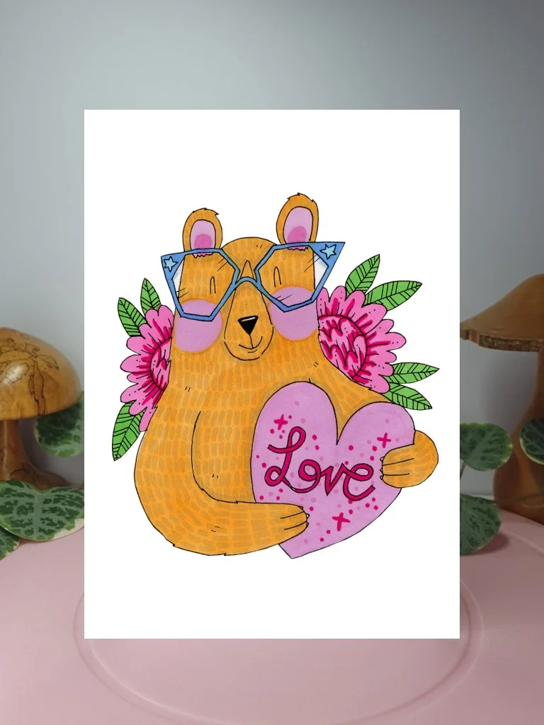 Love Bear A6 greeting card
