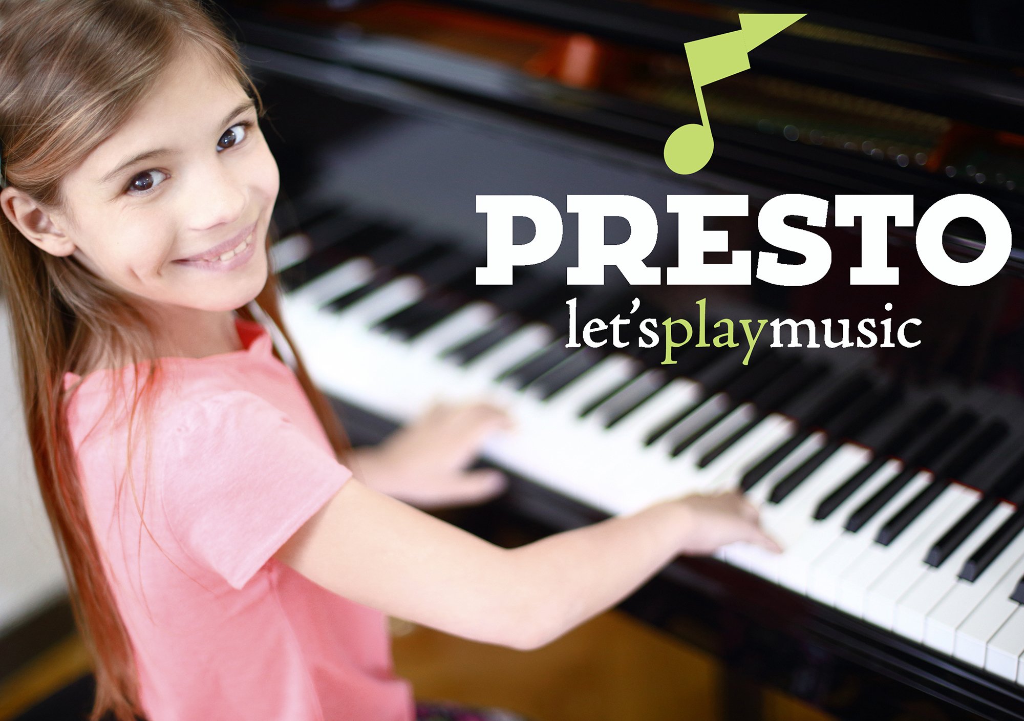 Let's Play Music Presto girl age 8 learns to play the piano