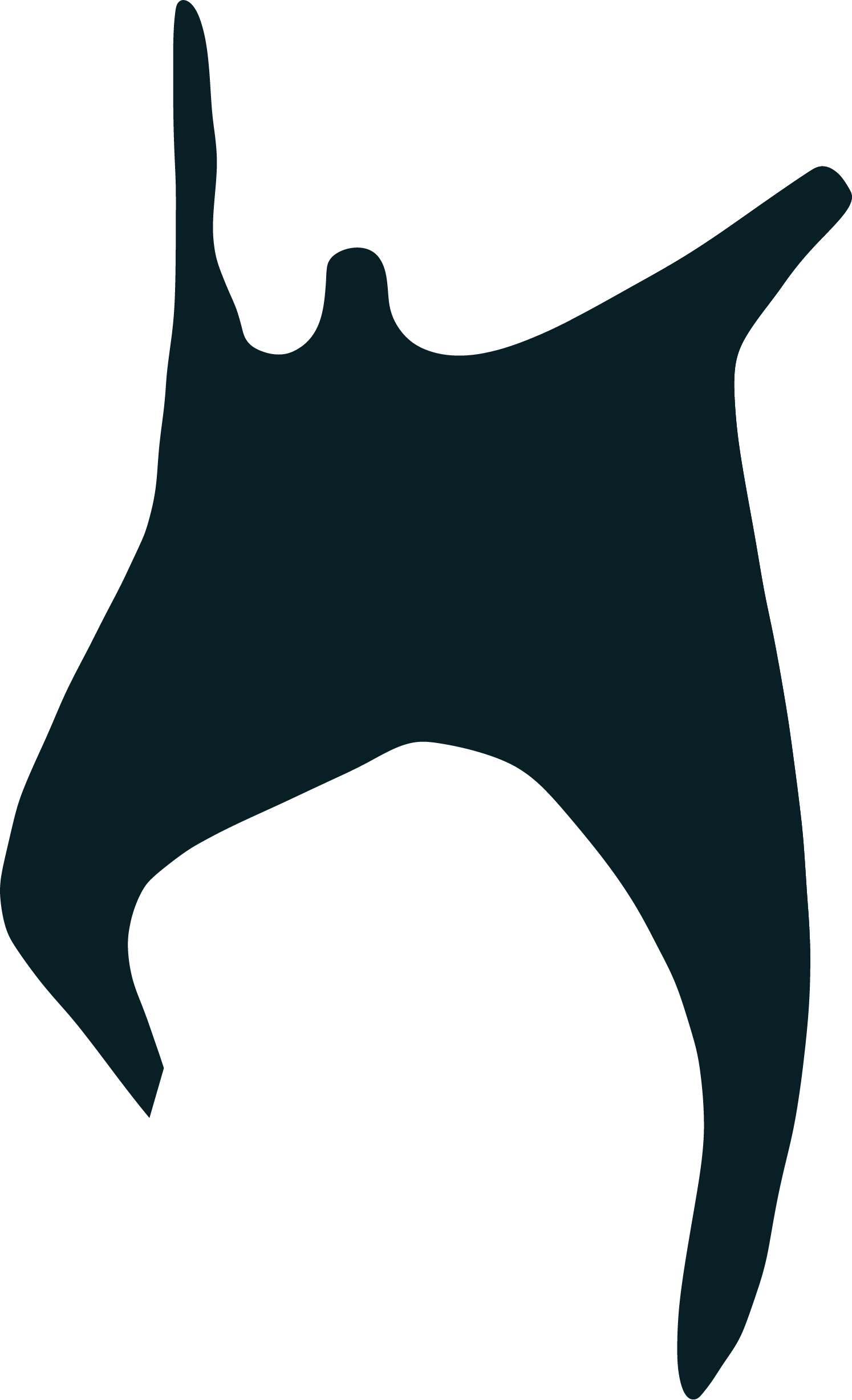 Silhouette of a person jumping or dancing