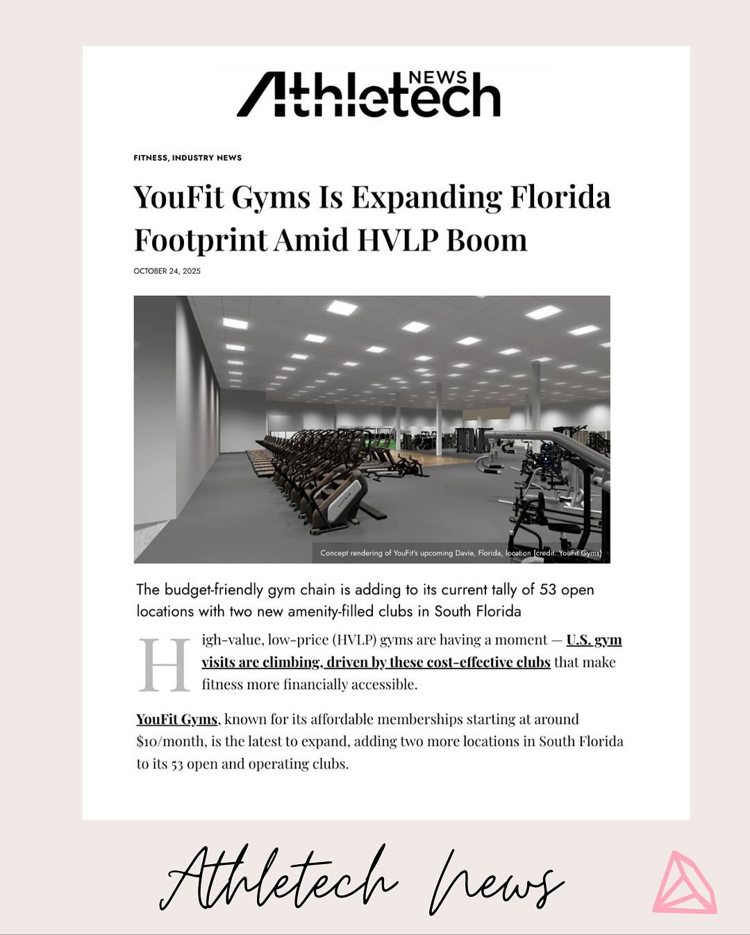 If you live in #Broward, you&rsquo;re in luck becuase @youfitgyms is opening two new locations, one in Davie and in Boynton Beach. 

These gyms will feature Olympic lifting platforms, dedicated turf areas, group fitness rooms, and two full-sized pick