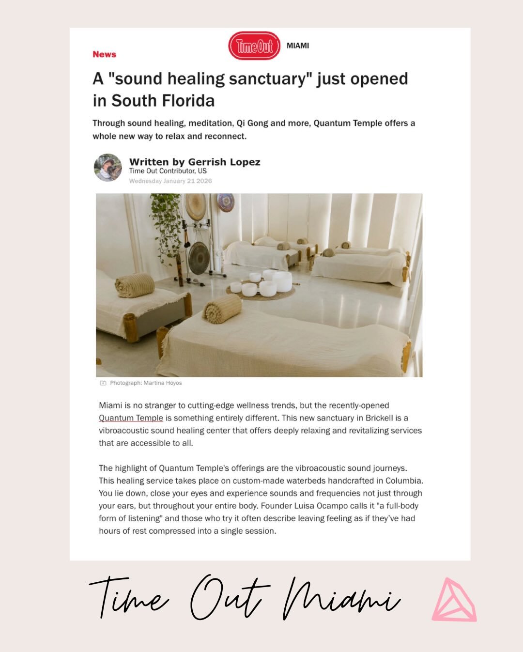 Miami, meet your new wellness sanctuary. @quantum.templ is South Florida&rsquo;s first vibroacoustic sound healing center, and @timeoutmiami just called us out for bringing &ldquo;something entirely different&rdquo; to the Magic City. 

This new dest