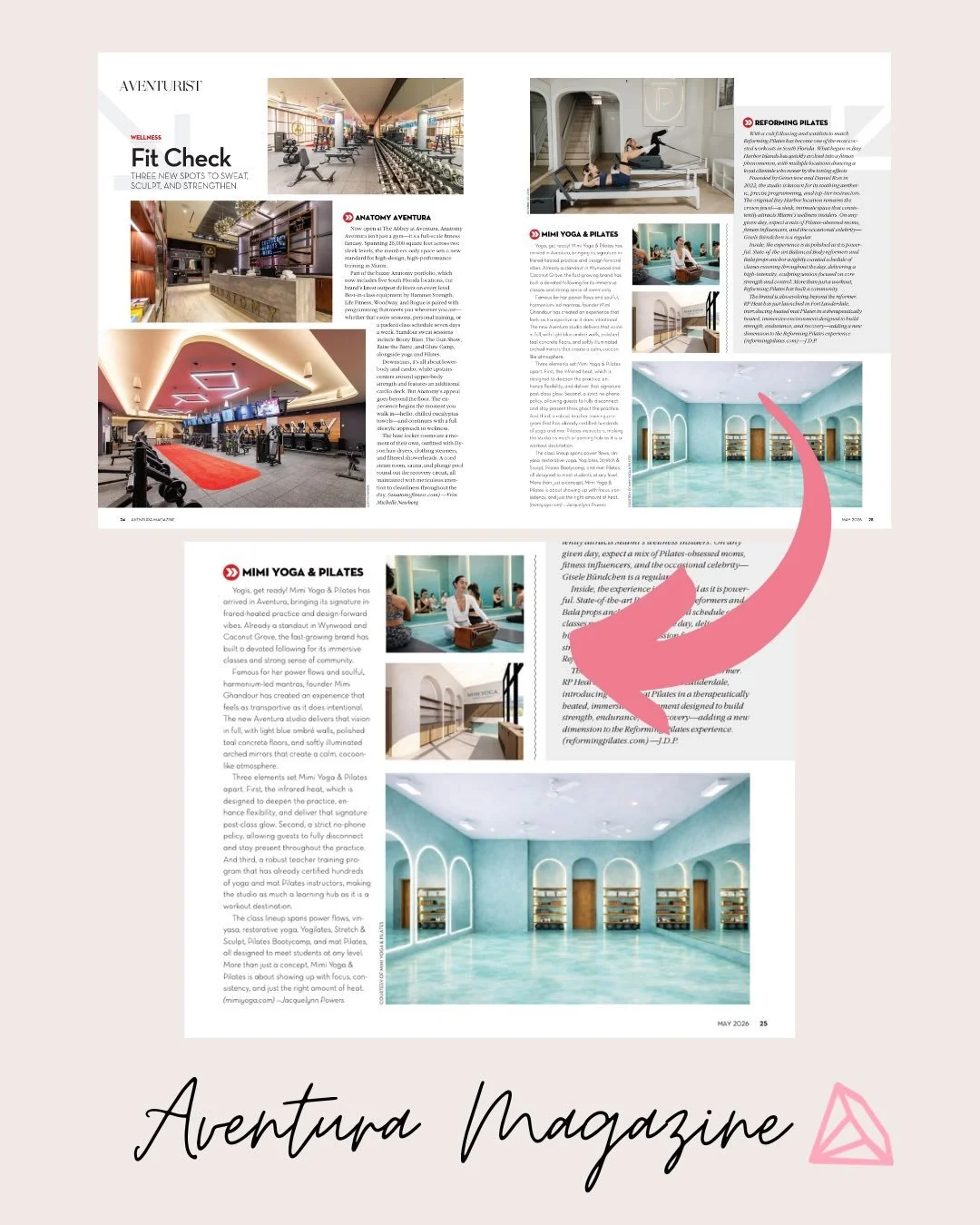 The May issue of @aventuramagazine is here and it is chockfull of goodness including features on @mimiyogastudio new Aventura location (coming this month🤞🏻, and @quantum.templ sound healing sanctuary. 

Thank you, Jacqueline!