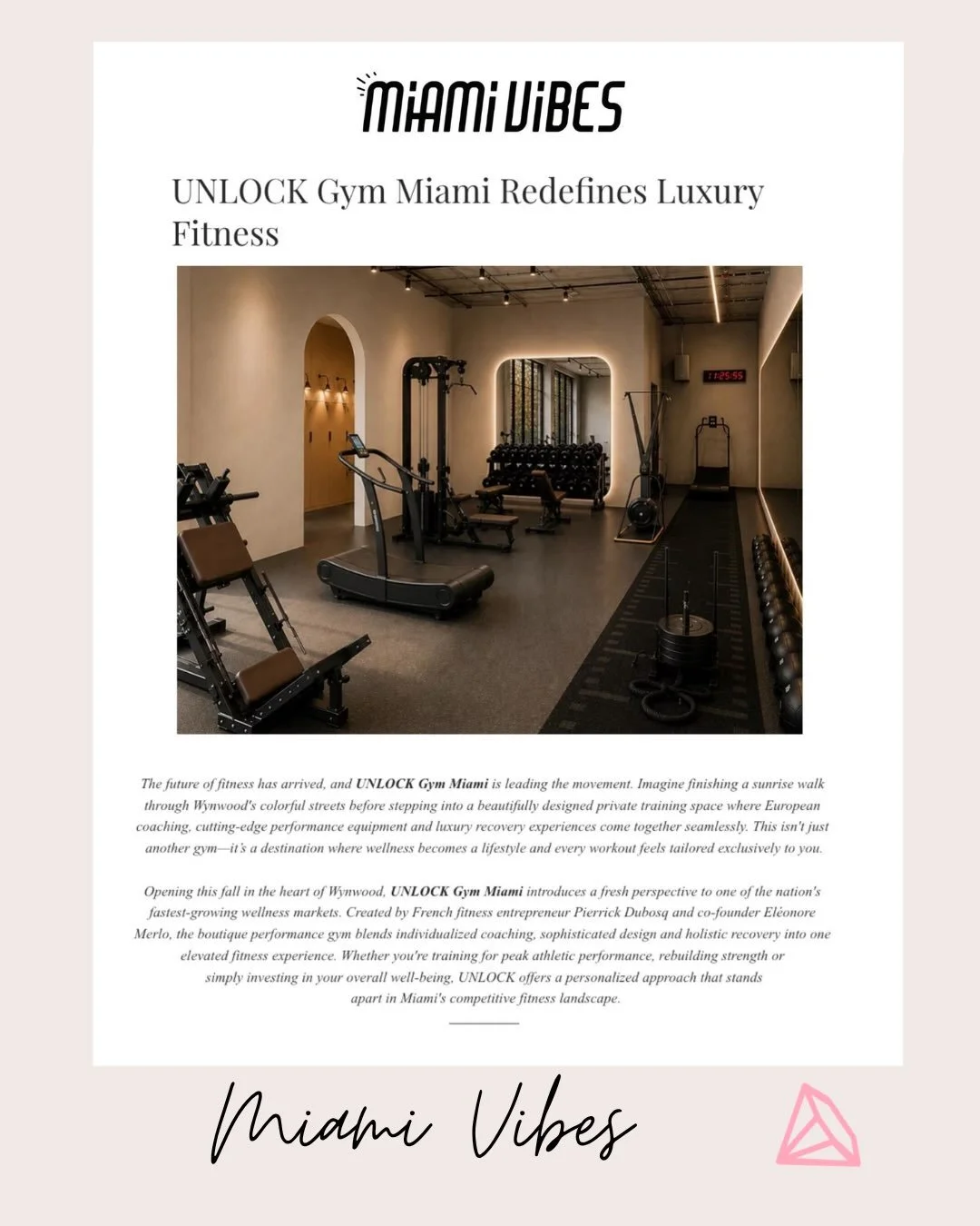 Get ready to UNLOCK your potential. 🔓

@unlockgym.miami is opening its doors next month in Wynwood, bringing a new level of luxury to personal training. 

From expert coaching designed to elevate your strength and performance to premium recovery ame