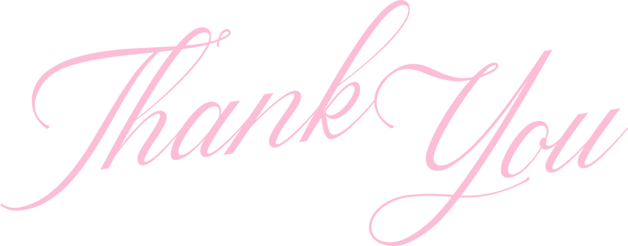 Light pink script text that reads "Thank You"