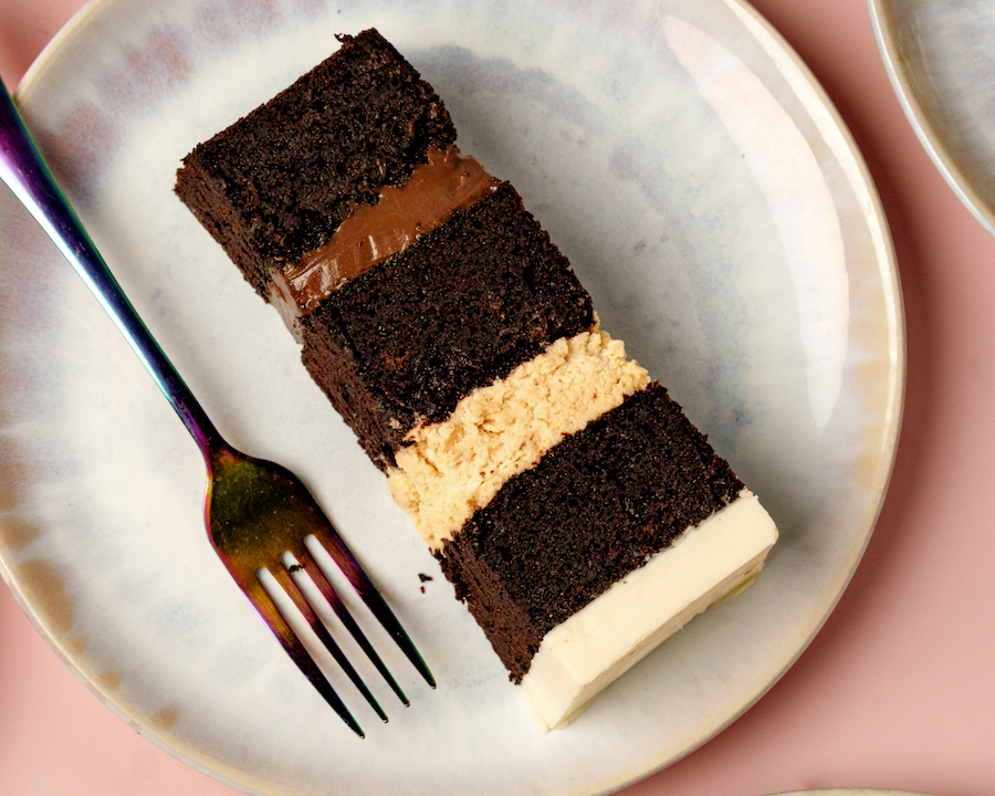 baileys irish cream cake - slice of cake