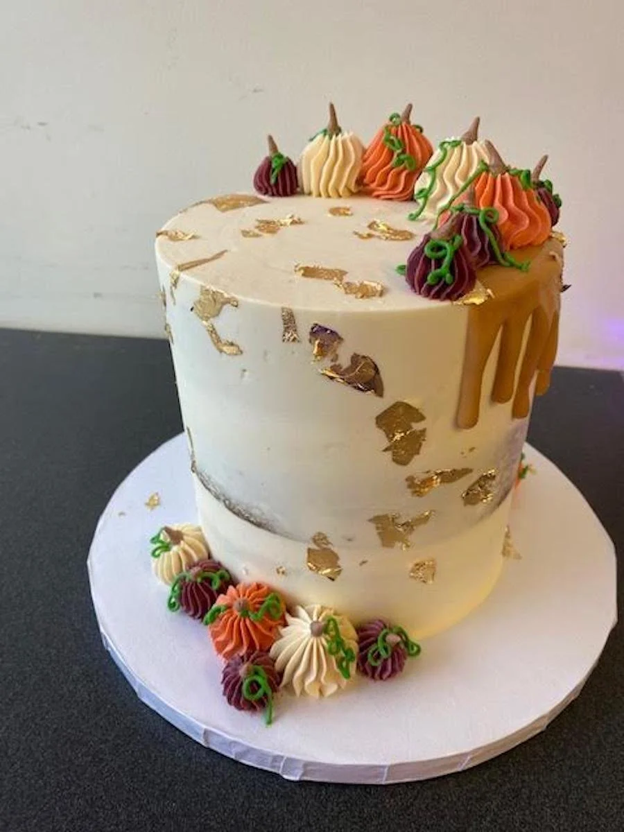 carrot cake vs spice cake - decorated fall cake