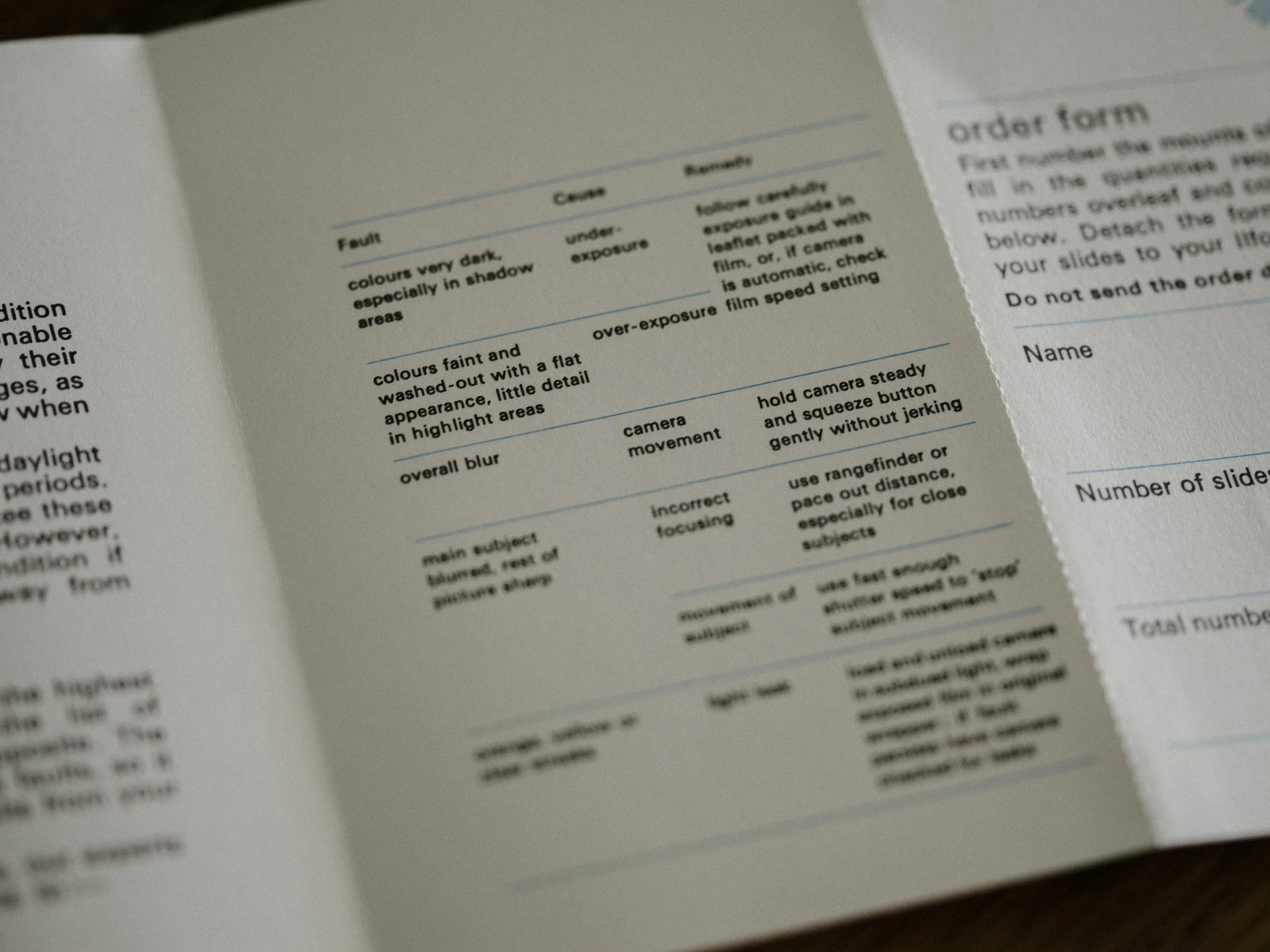 Close-up view of a printed form with detailed instructions, criteria, and descriptions.
