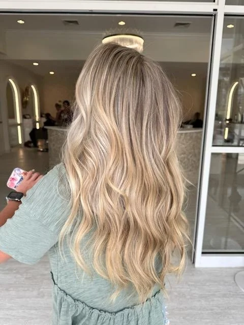 Lived-in blonde color result in Bel Air, MD