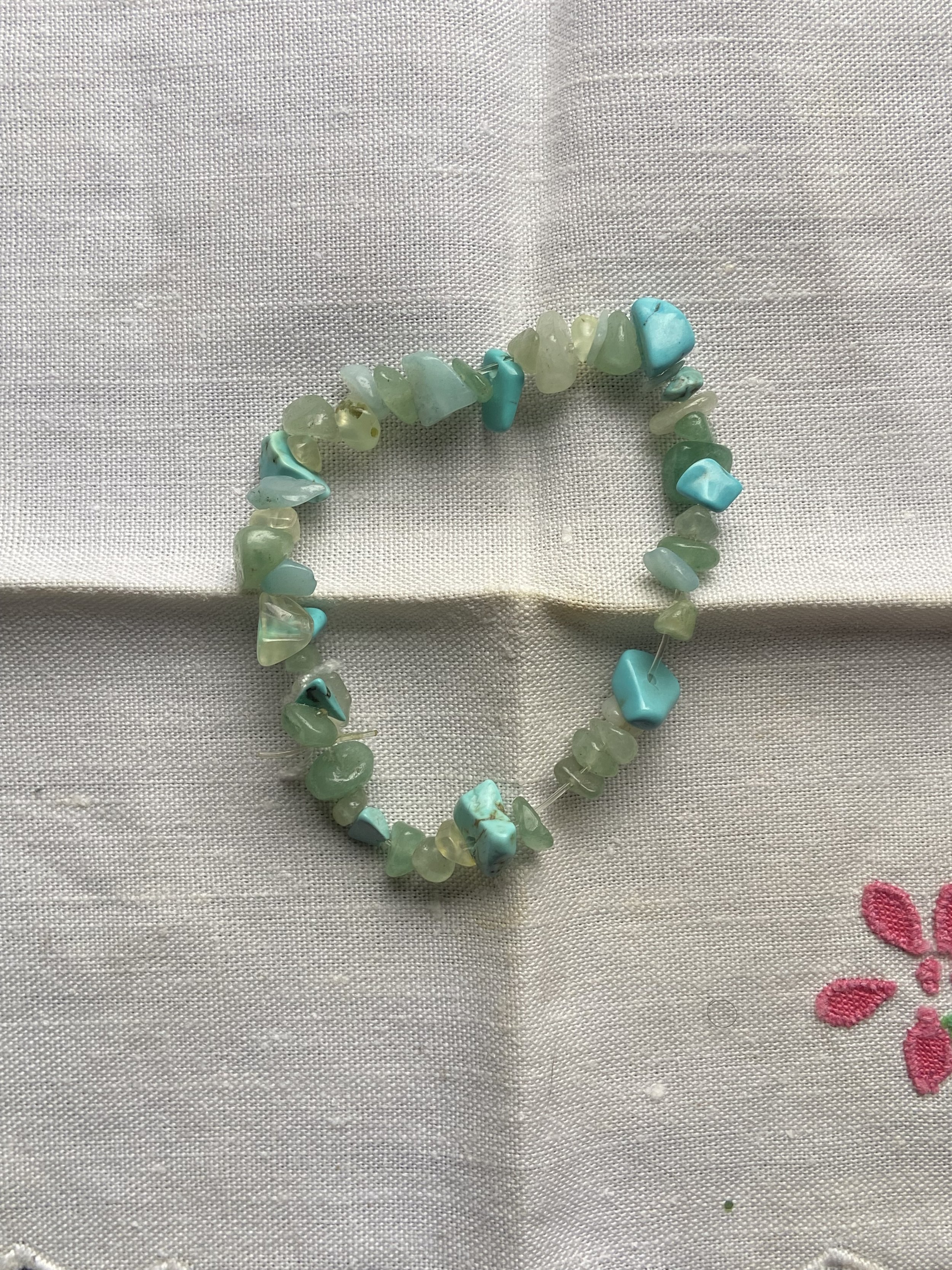 Peridot Crystal + Amazonite Crystal Bracelet