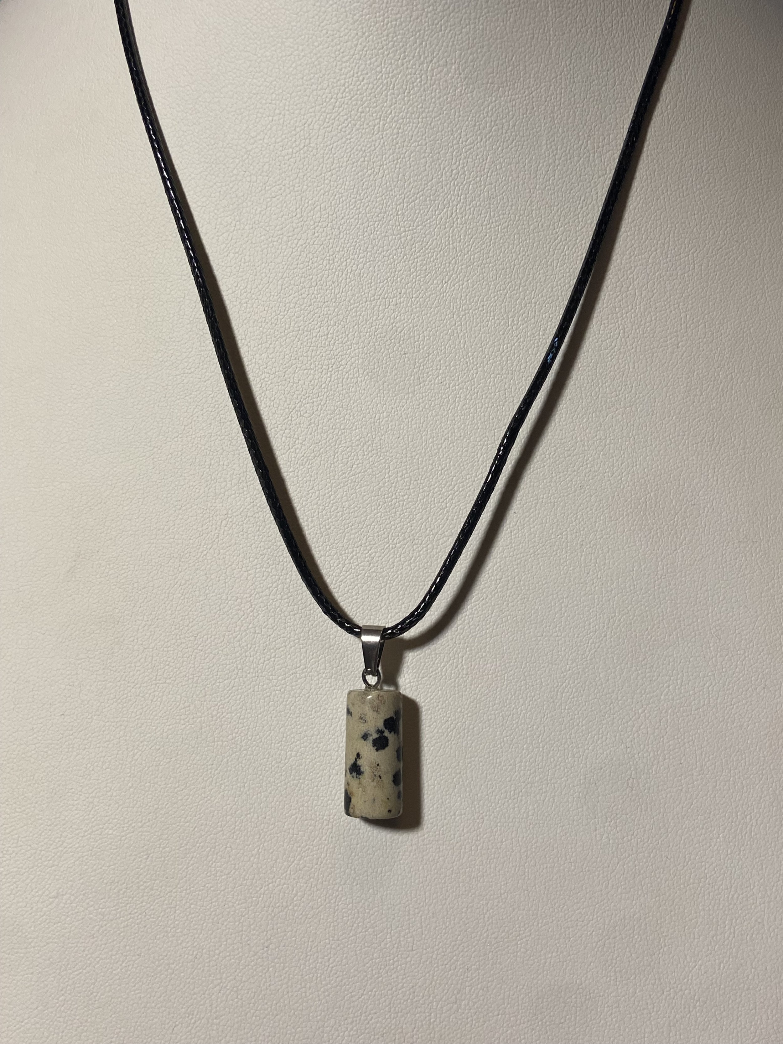 Dalmatian Jasper Sphere Pendant Necklace