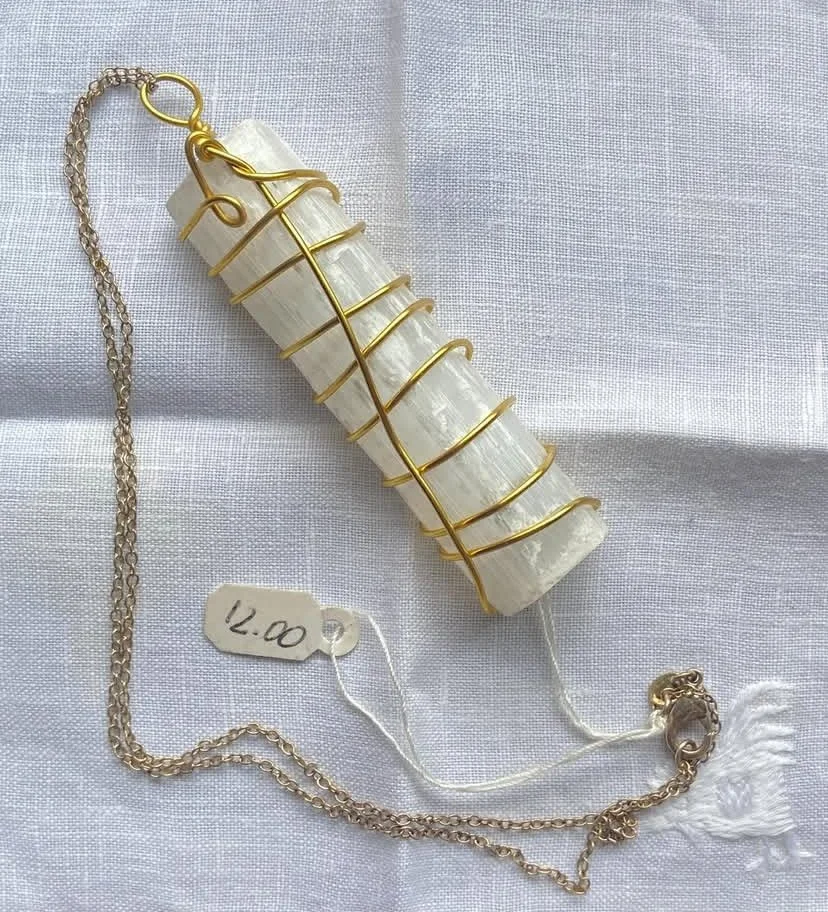 Selenite Wand Pendant Necklace