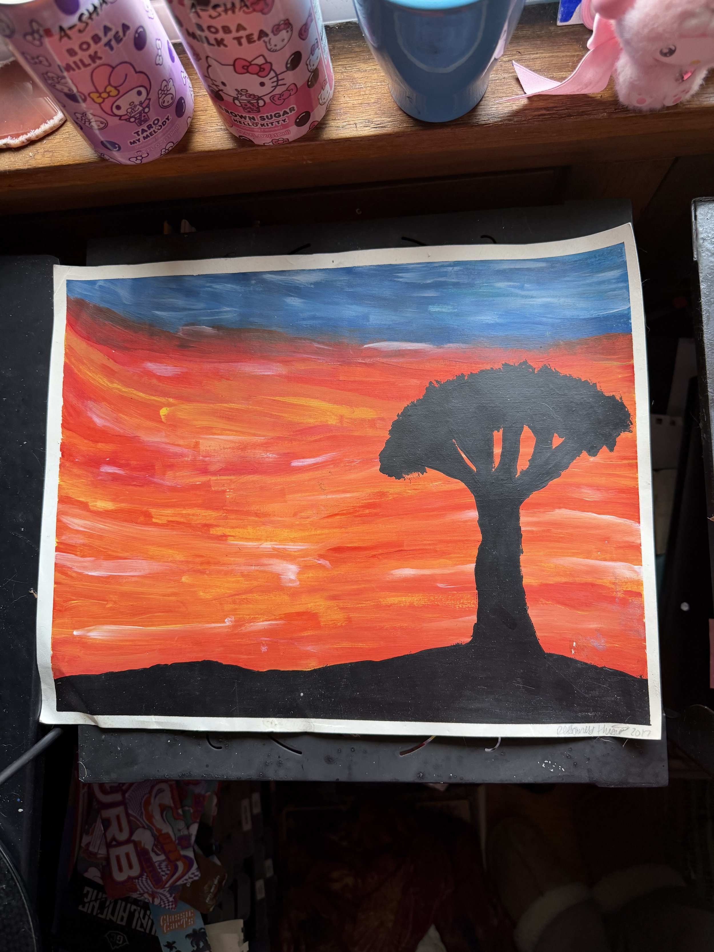 sunset tree