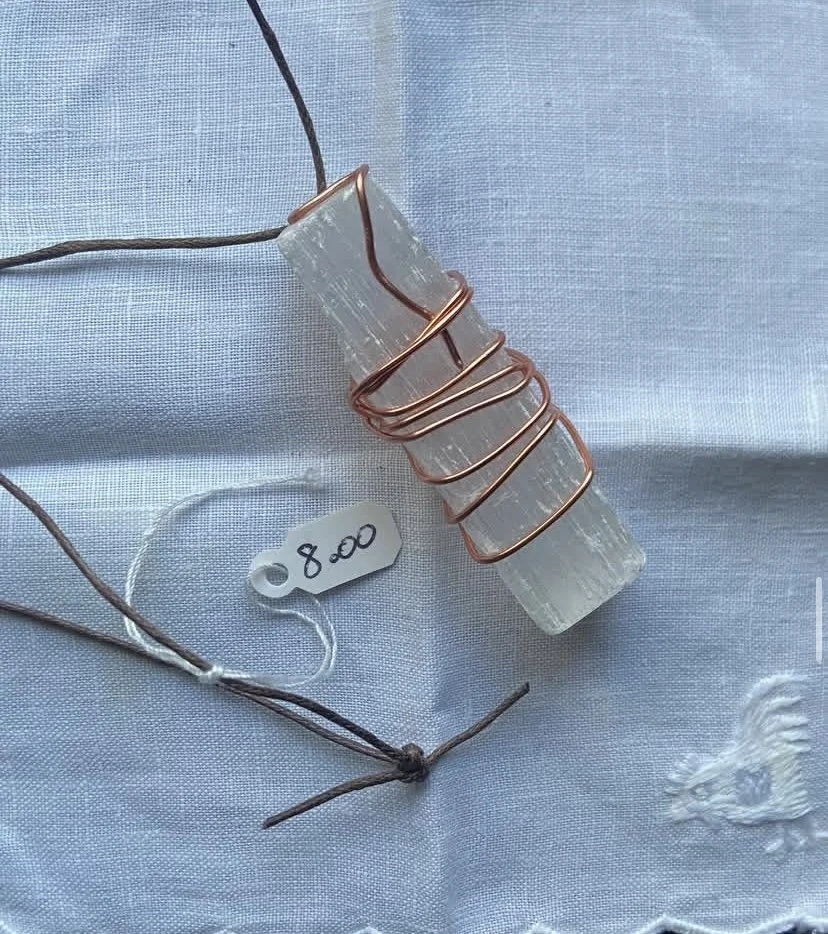 Selenite Wand Pendant Necklace