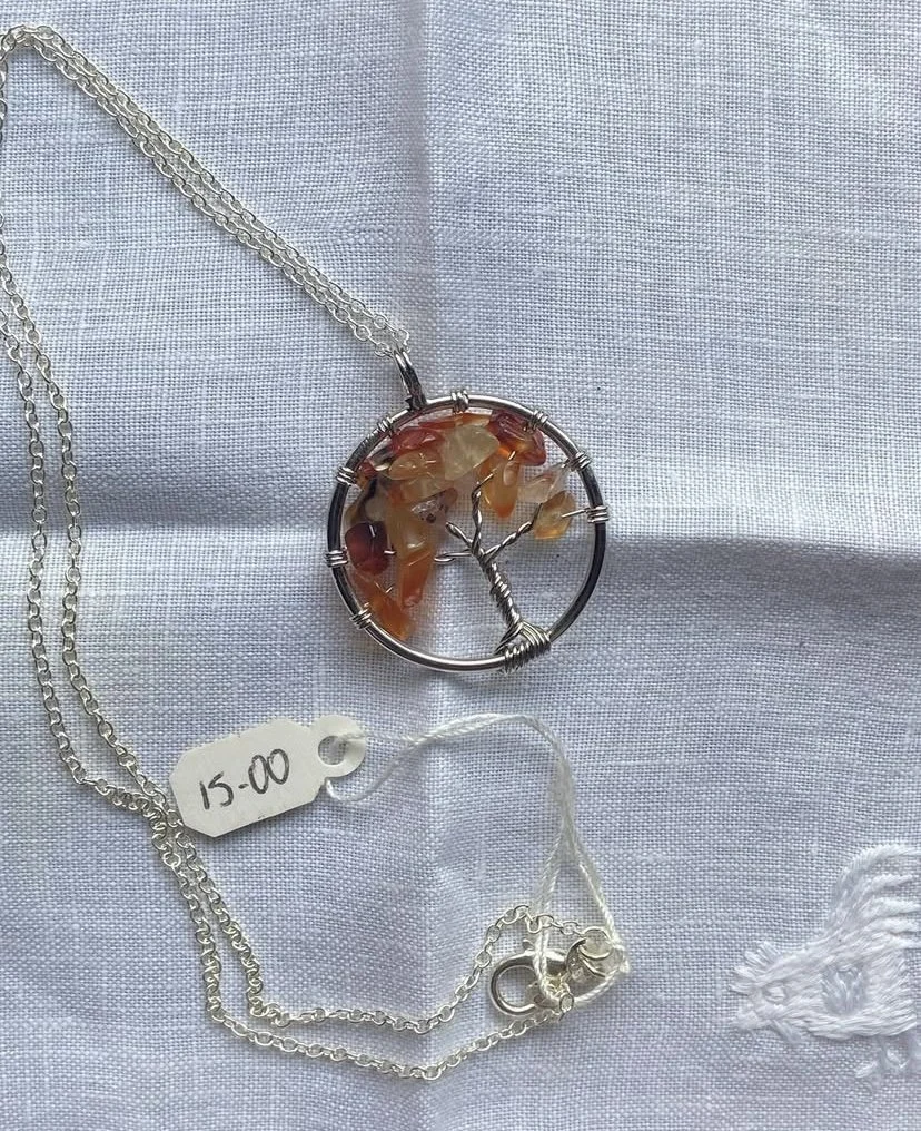 Carnelian Tree Of Life Pendant Necklace