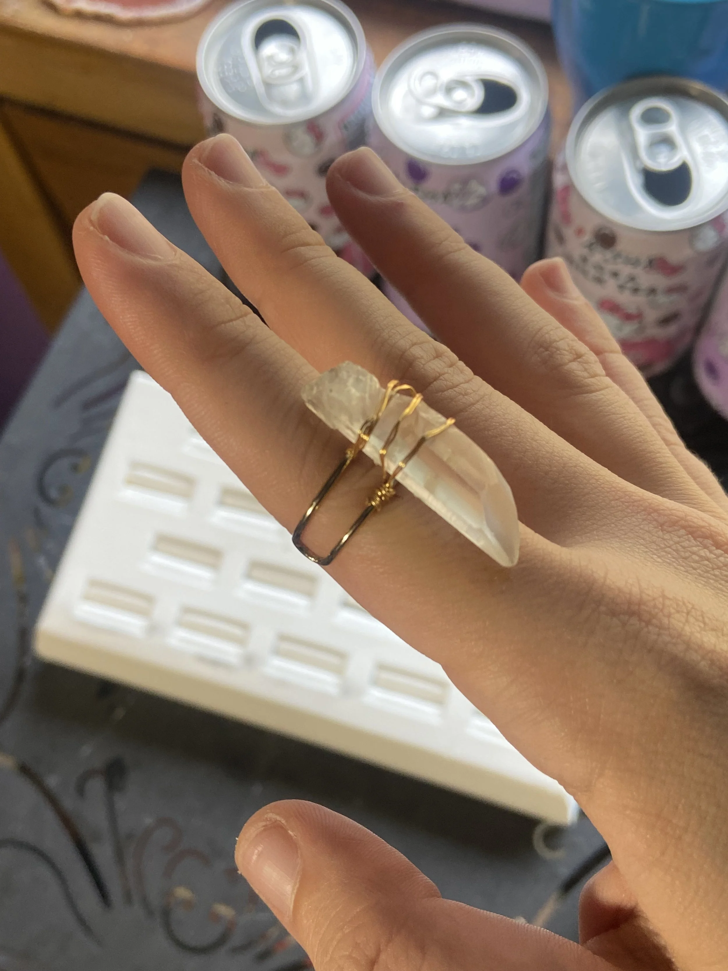 Large Clear Quartz Ring